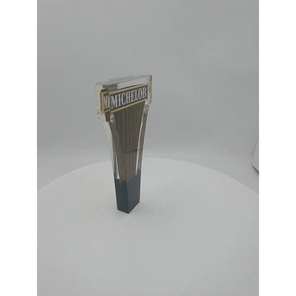 Michelob Beer Tap Handle Vintage Wood Grain Acrylic Wedge Home Bar Draft Pull